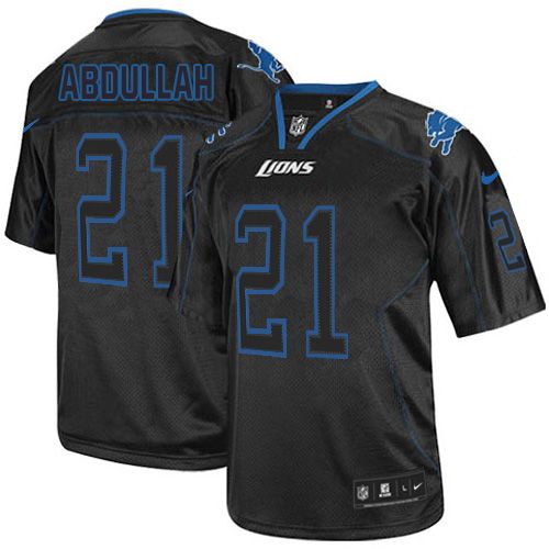 Nike Lions #21 Ameer Abdullah Lights Out Black Men's Stitched NFL Elite Jersey - Click Image to Close